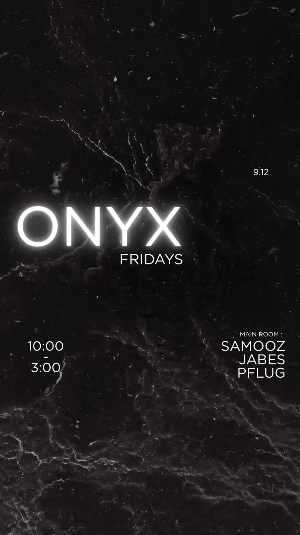 Onyx Friday 09.12 flyer