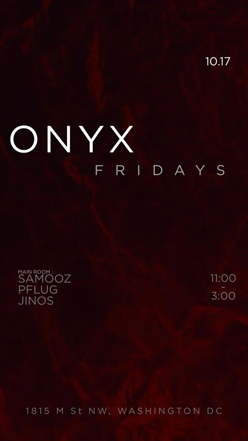 Onyx Friday 10.17 flyer