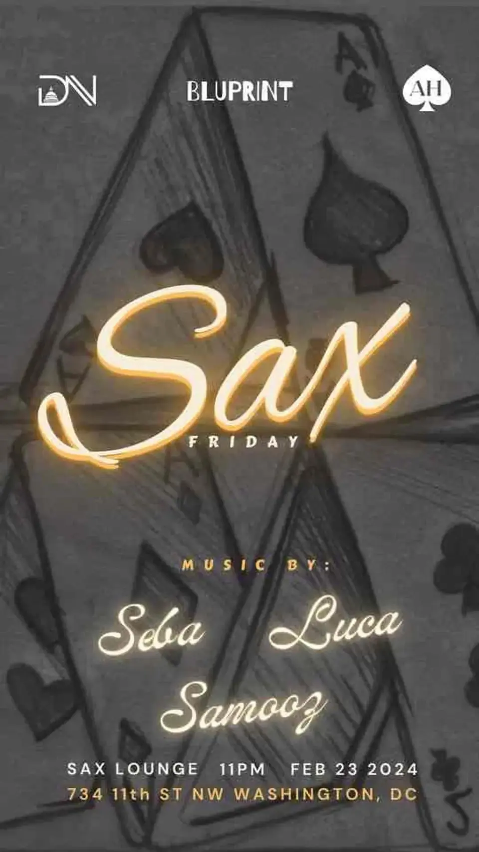 SAX Friday 02.23 flyer
