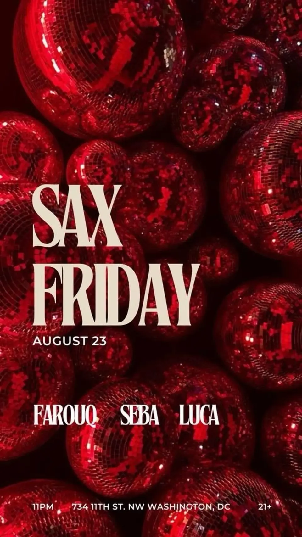SAX Friday 08.23 flyer