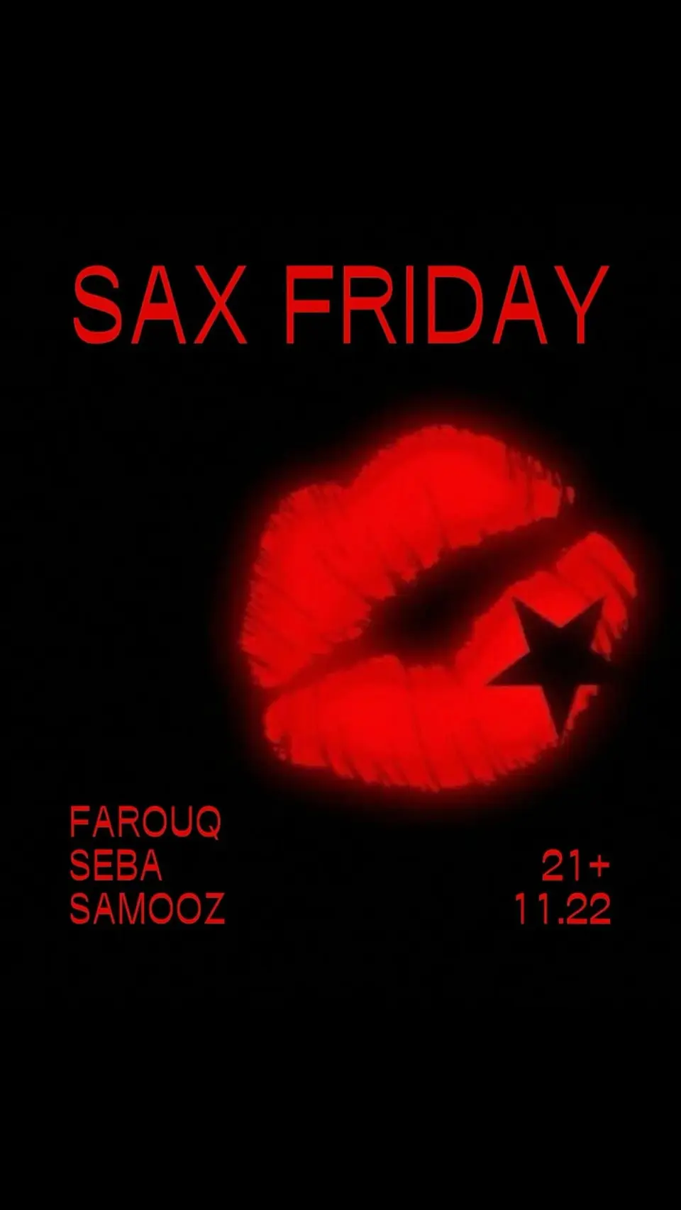 SAX Friday 11.22 flyer