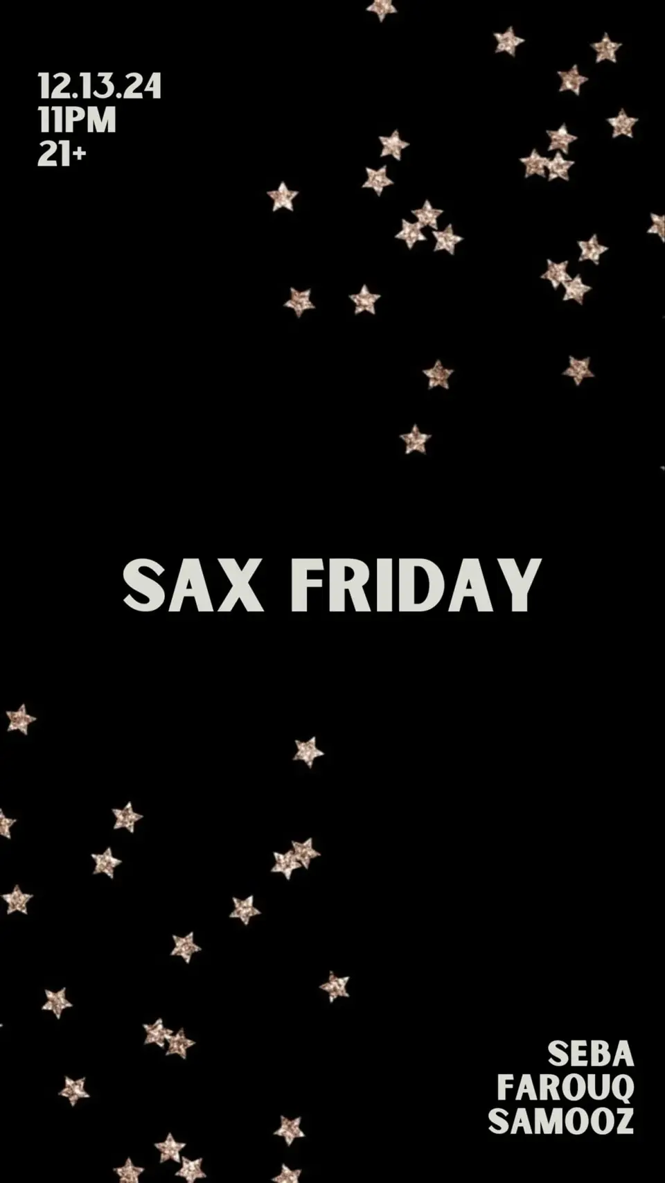 SAX Friday 12.13 flyer